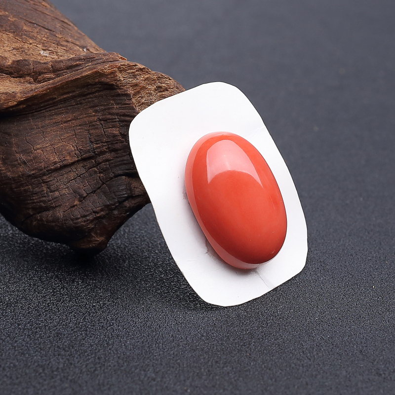 momo橘红珊瑚戒面 - 红掌柜