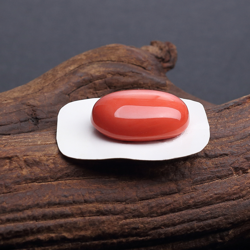橘红珊瑚戒面 - 红掌柜