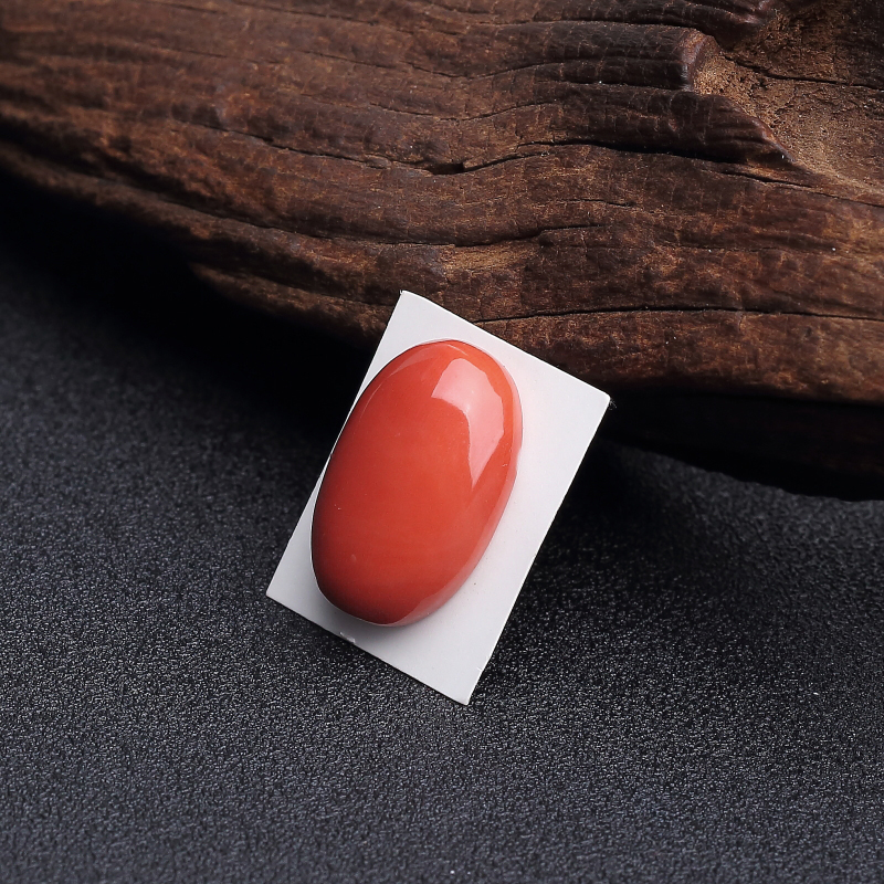 天然momo橘红珊瑚戒面 - 红掌柜