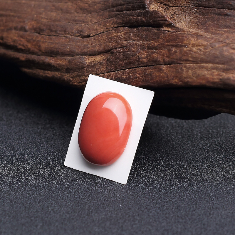 天然momo橘红珊瑚戒面 - 红掌柜