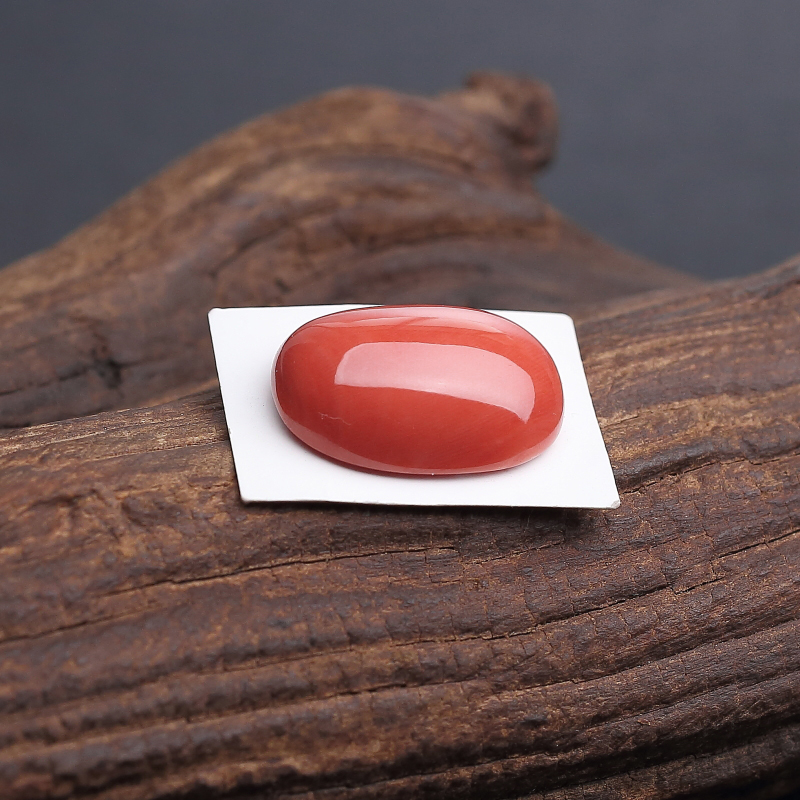 橘红珊瑚戒面 - 红掌柜