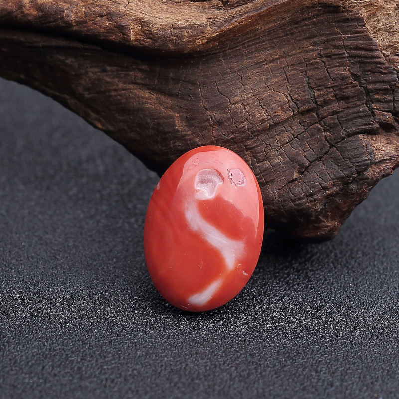 橘红珊瑚戒面 - 红掌柜