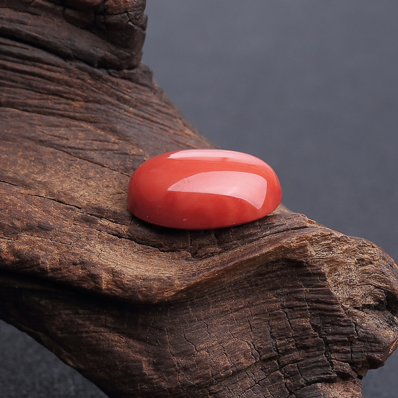台湾天然momo珊瑚戒面 - 红掌柜