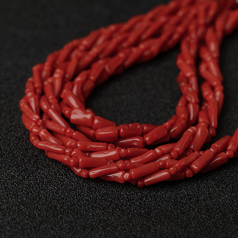 意大利天然沙丁朱红珊瑚两件套-红掌柜