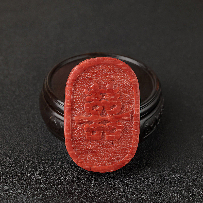 意大利拼接正红珊瑚牡丹吊坠-红掌柜