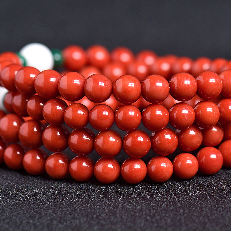 7.5mm沙丁珊瑚108佛珠-红掌柜