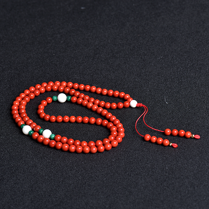 7.5mm珊瑚108佛珠-红掌柜