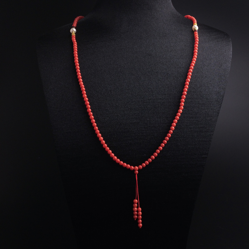 沙丁红珊瑚佛珠项链-红掌柜