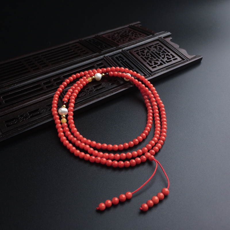 红珊瑚佛珠手串-红掌柜