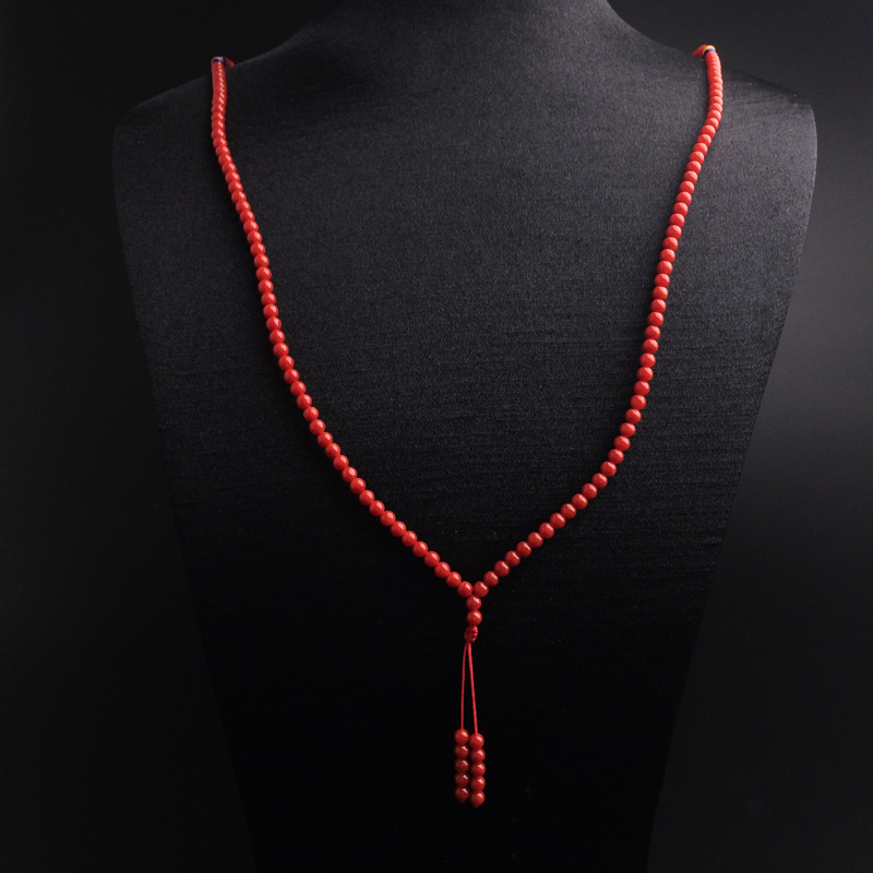 沙丁红珊瑚佛珠项链-红掌柜