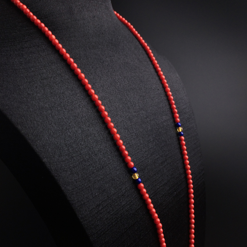 沙丁红珊瑚佛珠手串-红掌柜