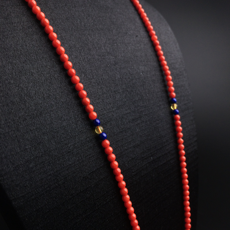 沙丁红珊瑚佛珠手串-红掌柜