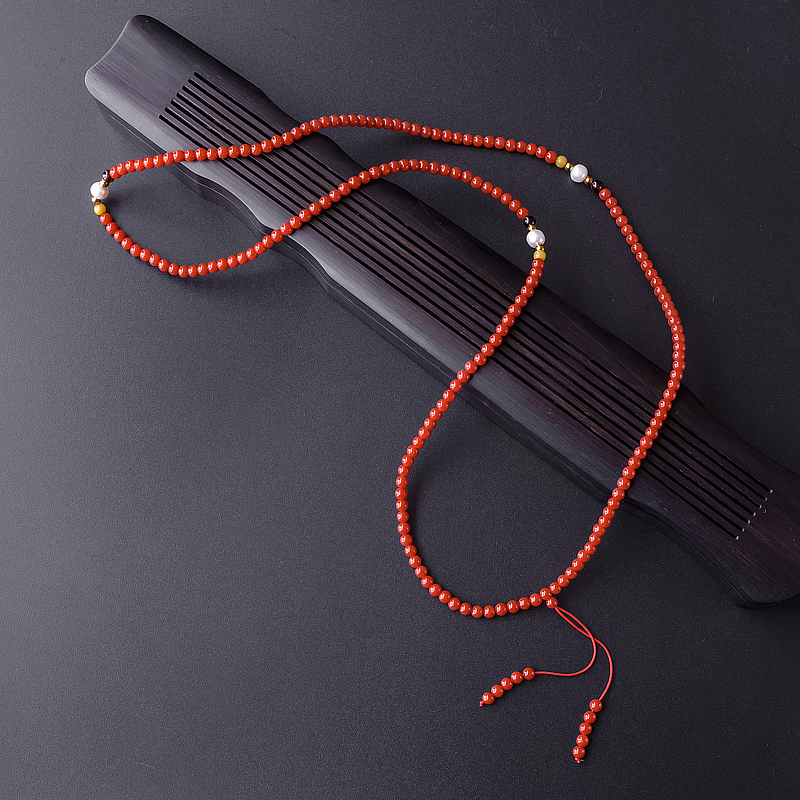 意大利沙丁红珊瑚圆珠项链 - 红掌柜
