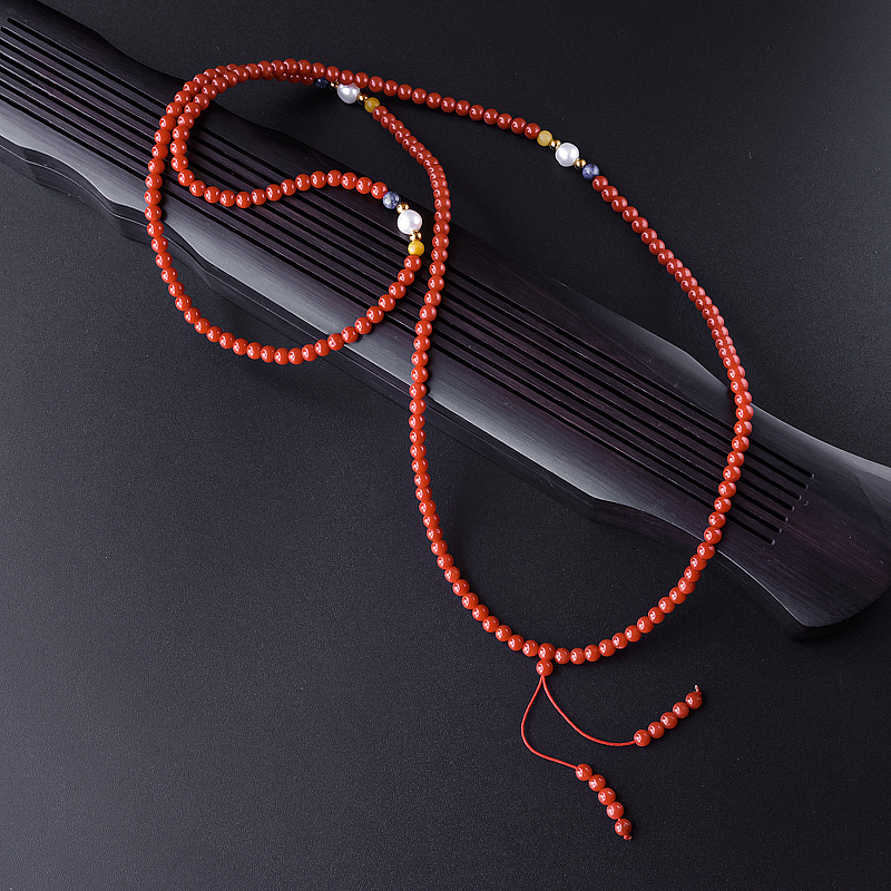 意大利沙丁红珊瑚圆珠项链 - 红掌柜