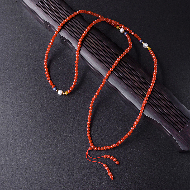 意大利沙丁红珊瑚圆珠项链 - 红掌柜