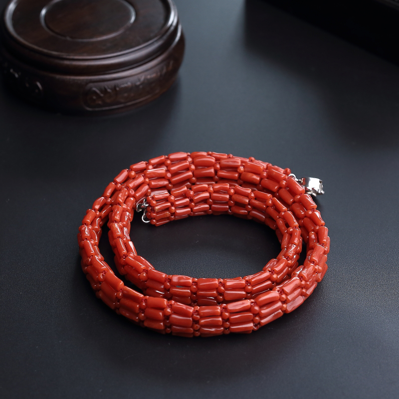 天然沙丁红珊瑚项链/手链套装 - 红掌柜