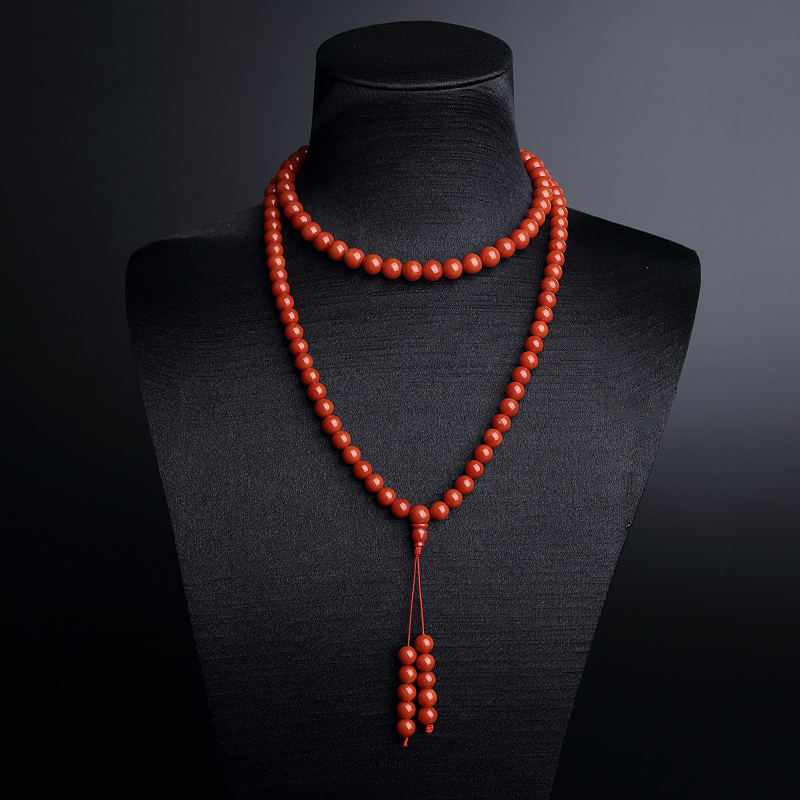 6.5mm意大利天然沙丁红珊瑚佛珠-红掌柜