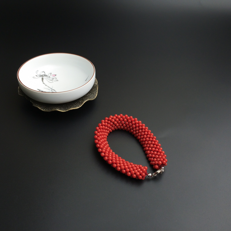 意大利沙丁红珊瑚圆珠套装-红掌柜