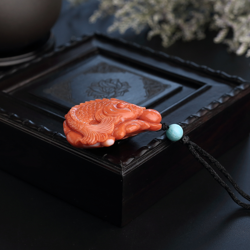 红珊瑚鱼吊坠-红掌柜