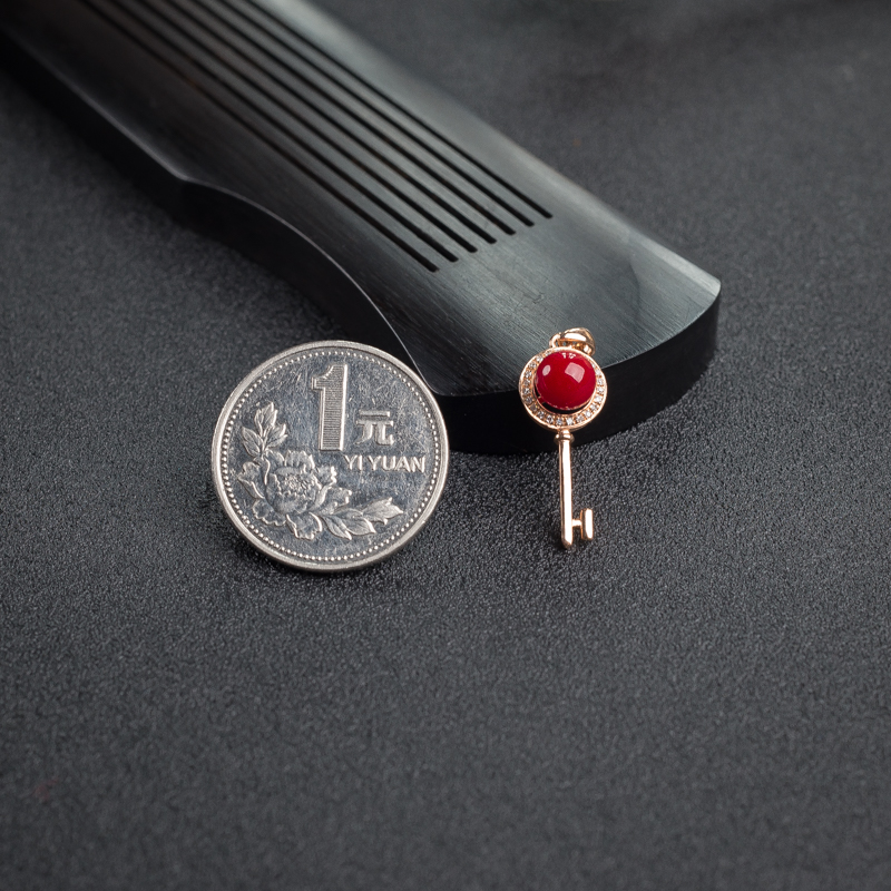 天然阿卡深红珊瑚吊坠 - 红掌柜