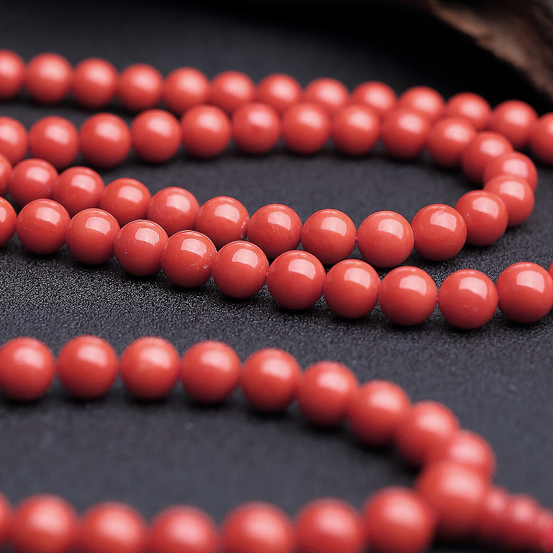 8.5mm意大利天然沙丁珊瑚108佛珠-红掌柜