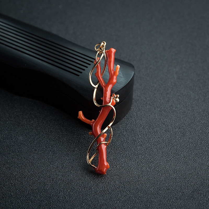 阿卡正红珊瑚吊坠-红掌柜