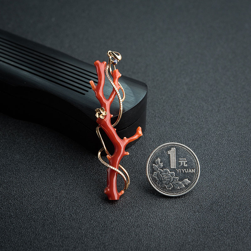 阿卡红珊瑚吊坠-红掌柜