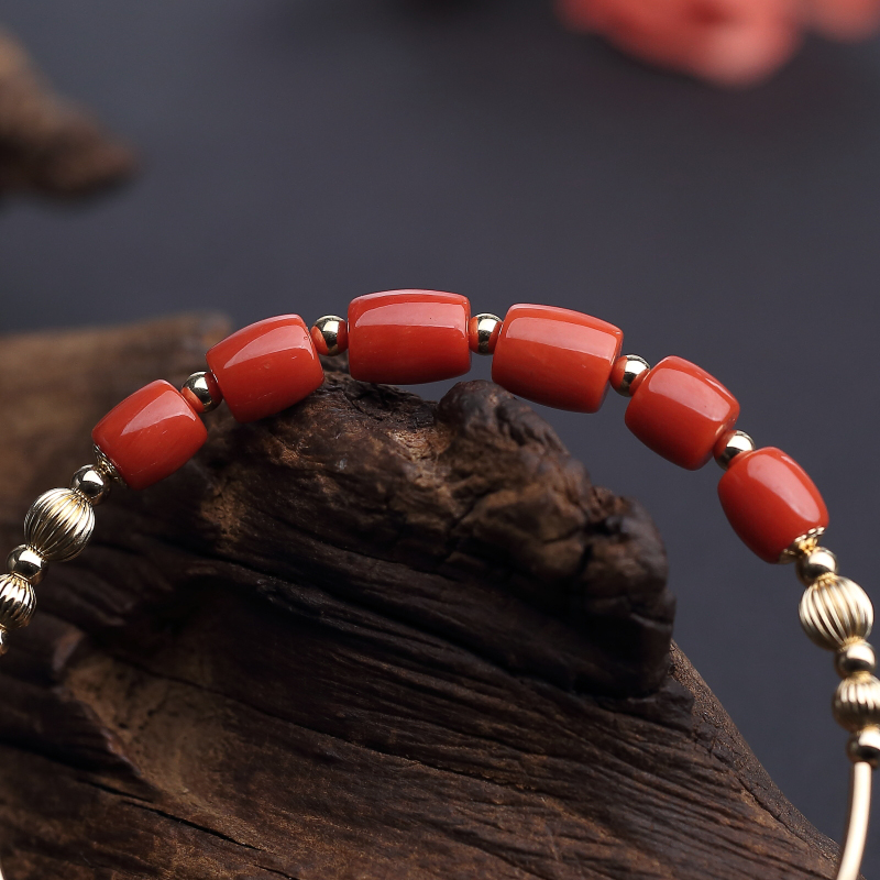 60#沙丁正红珊瑚手环-红掌柜