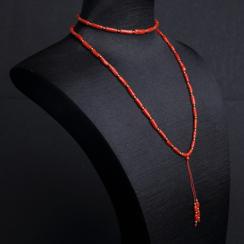 意大利沙丁正红珊瑚项链-红掌柜