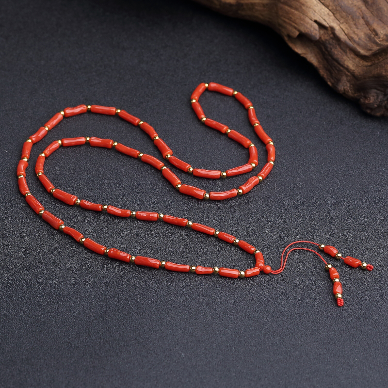 沙丁正红珊瑚项链-红掌柜