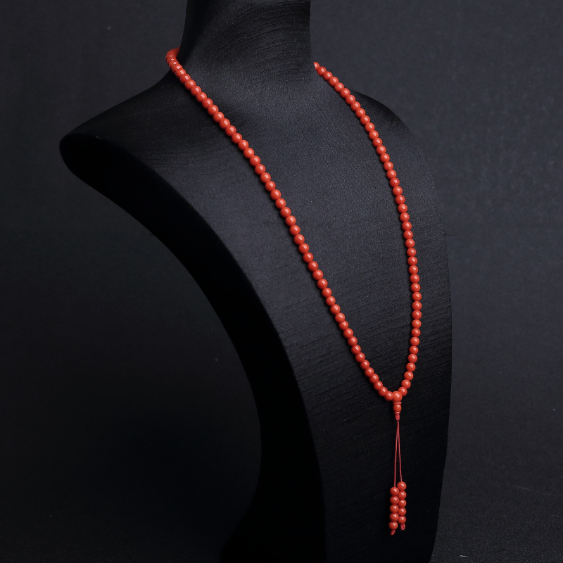 沙丁朱红珊瑚108佛珠-红掌柜