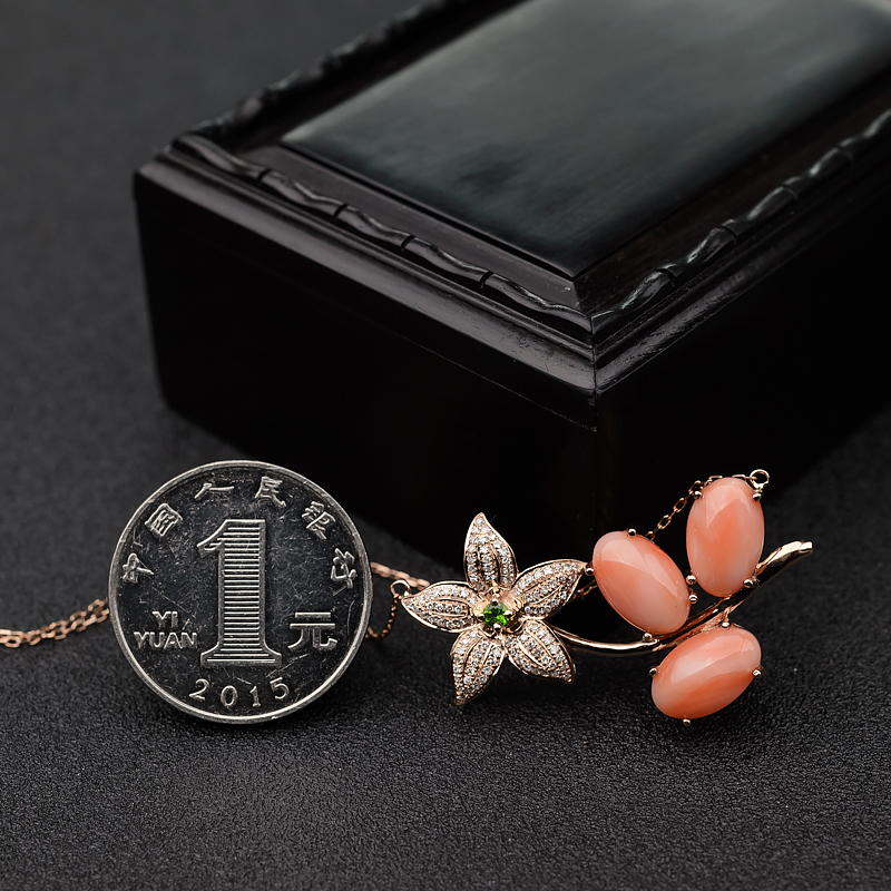 MISU粉色珊瑚项链-红掌柜