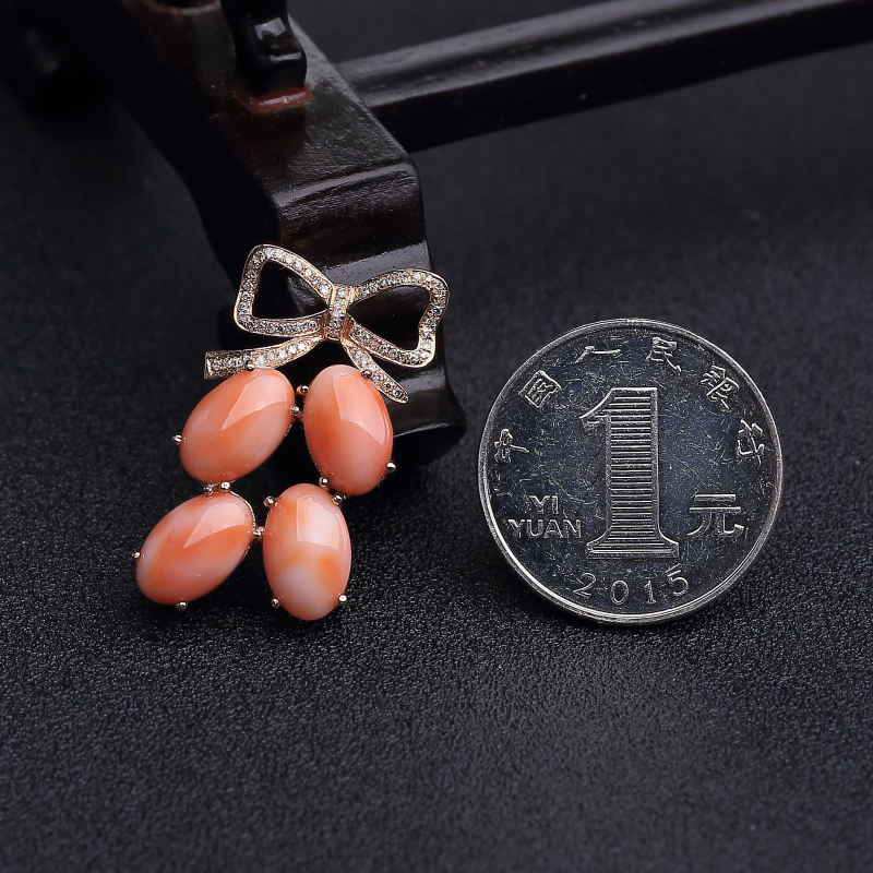 MISU粉色珊瑚吊坠-红掌柜