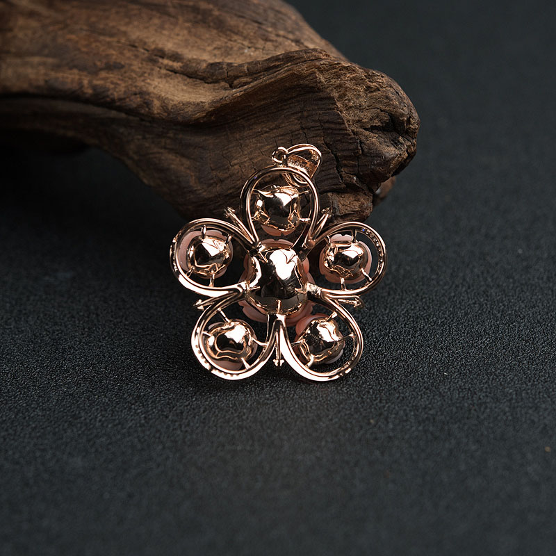 18k金镶台湾MISU粉色珊瑚吊坠-红掌柜