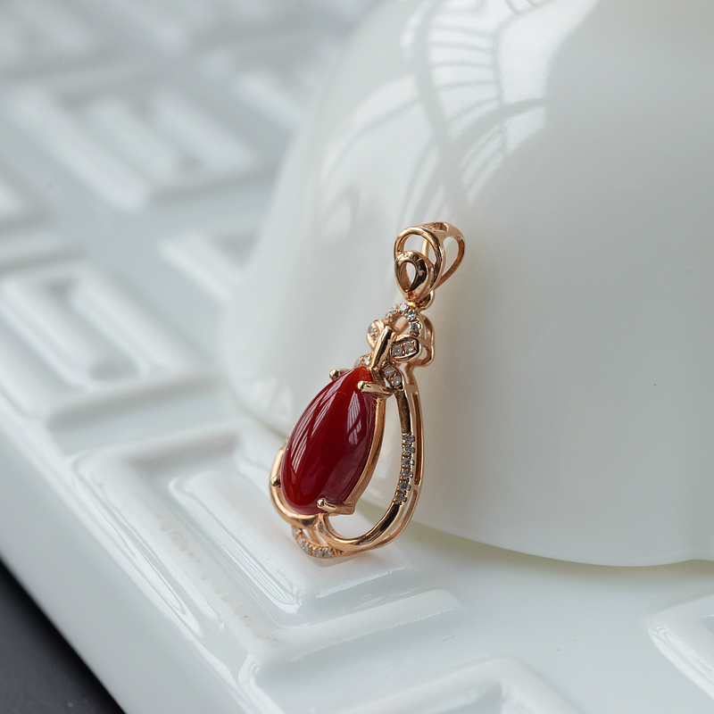 红珊瑚吊坠-红掌柜