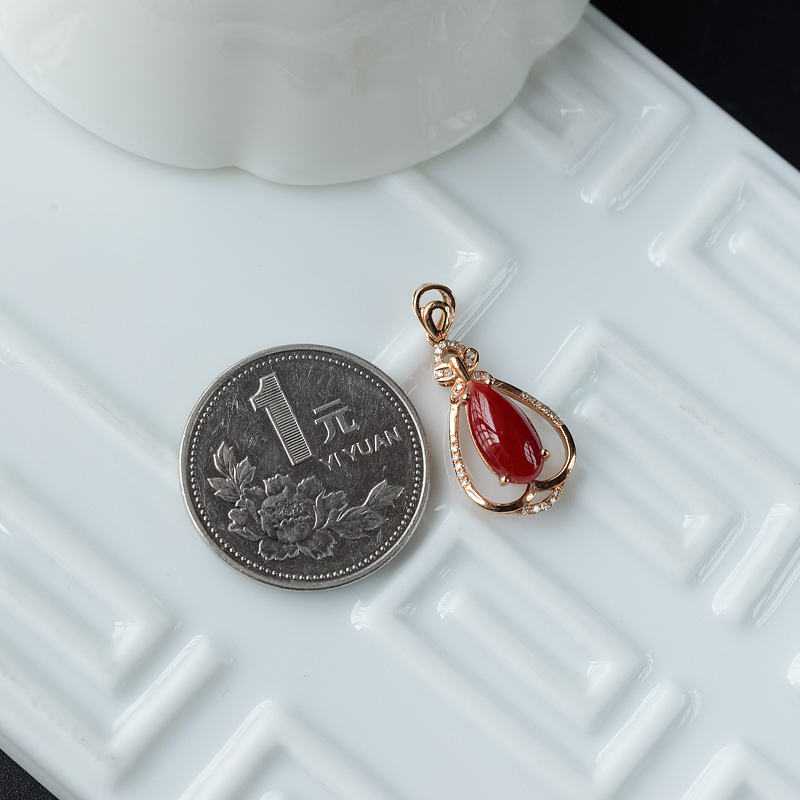 天然红珊瑚吊坠-红掌柜