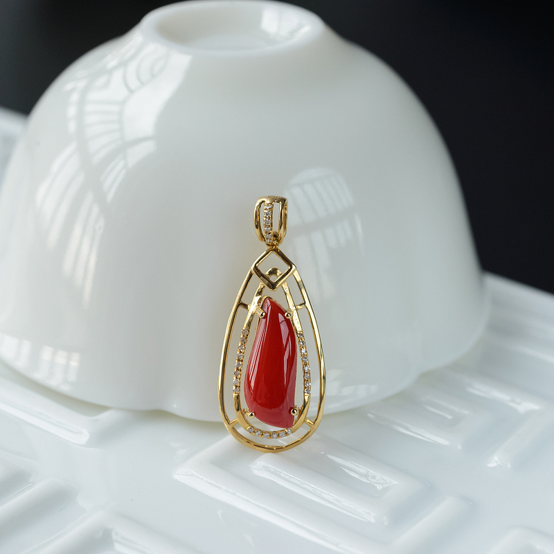 天然红珊瑚吊坠-红掌柜