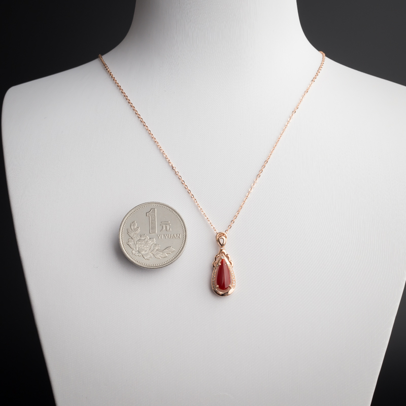 阿卡红珊瑚吊坠-红掌柜