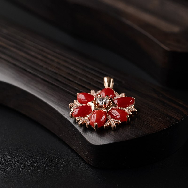 阿卡珊瑚吊坠-红掌柜