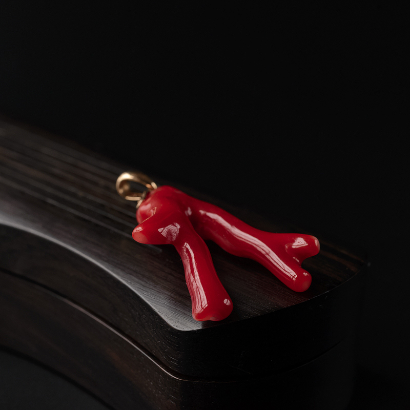 天然红珊瑚吊坠-红掌柜