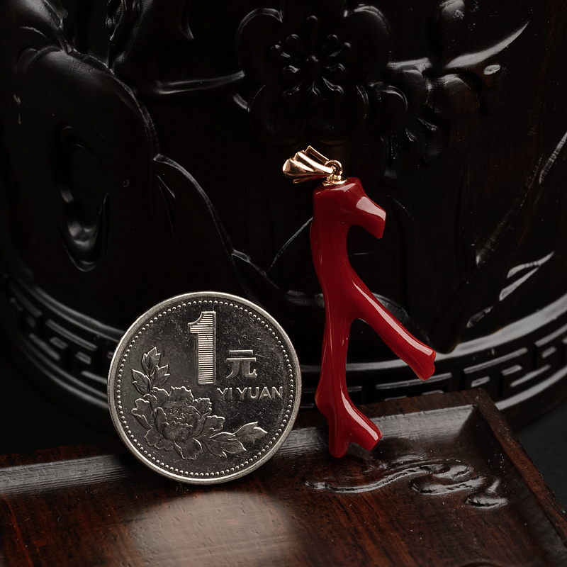 阿卡红珊瑚吊坠-红掌柜