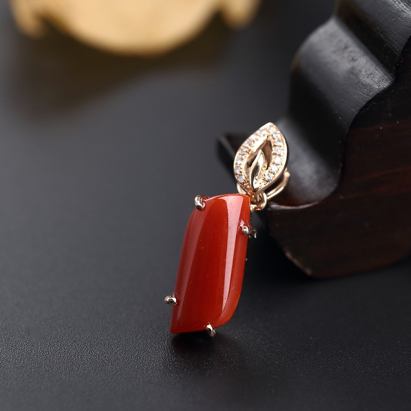 阿卡牛血红红珊瑚吊坠-红掌柜