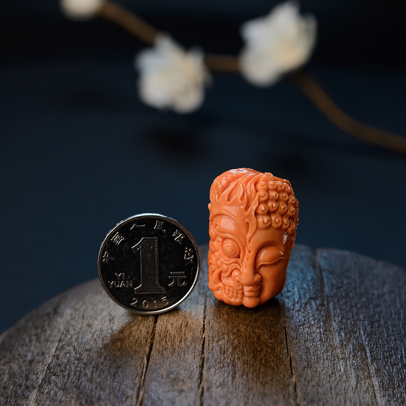 天然MOMO珊瑚吊坠 - 红掌柜