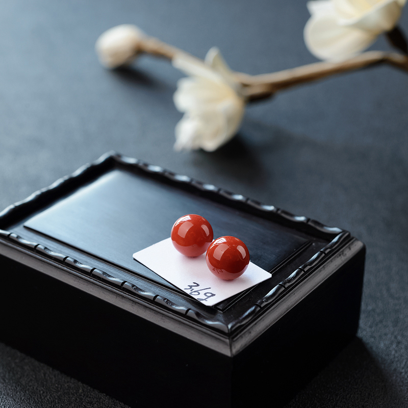 意大利天然沙丁珊瑚圆珠-红掌柜