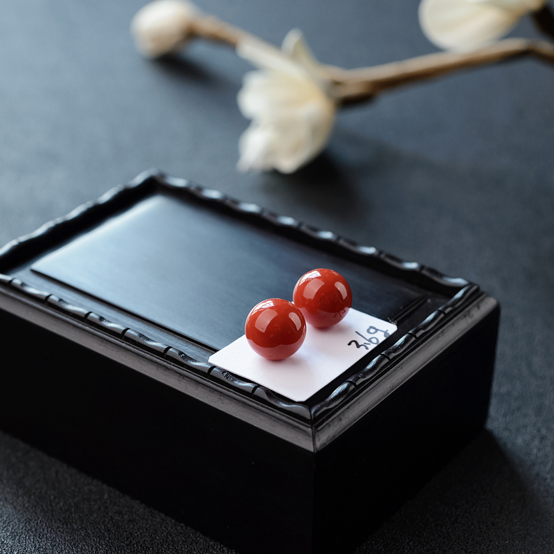 天然沙丁珊瑚圆珠-红掌柜