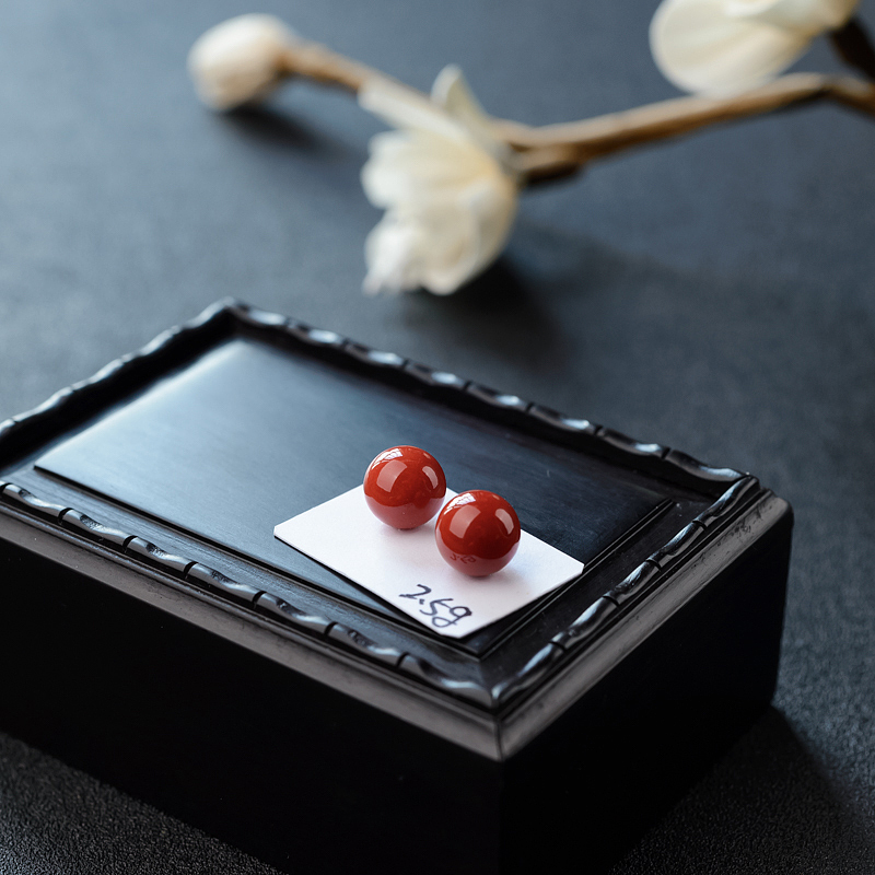 意大利天然沙丁珊瑚圆珠-红掌柜