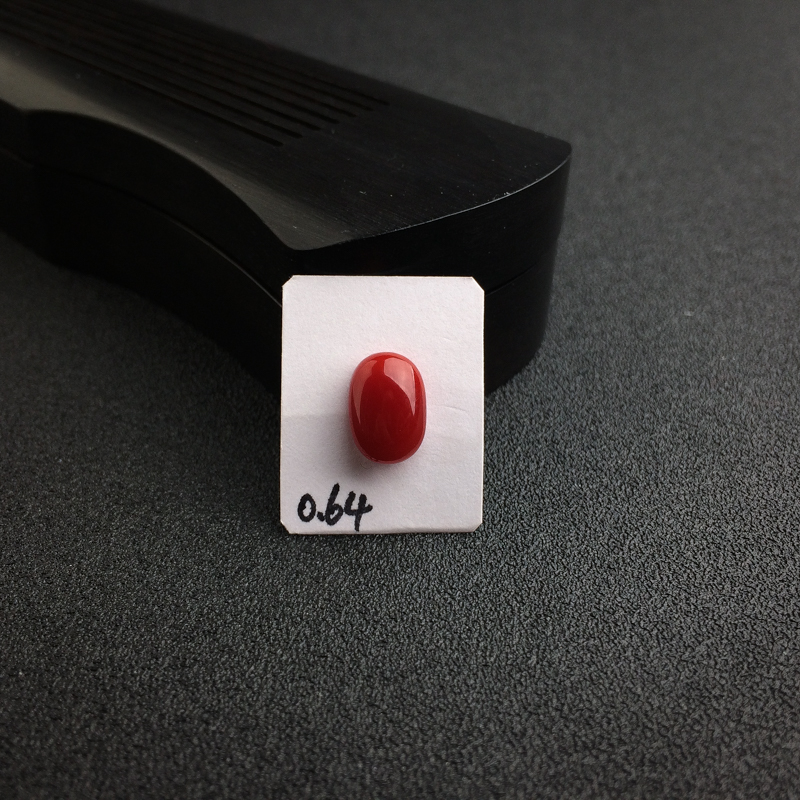 日本天然阿卡深红珊瑚戒面 - 红掌柜