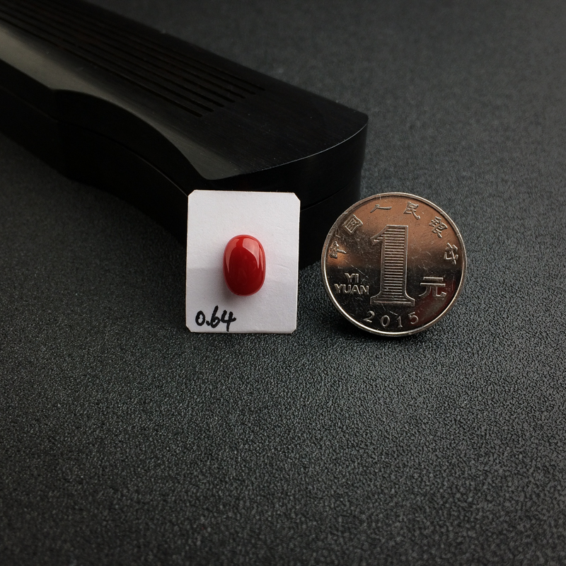 天然阿卡红珊瑚戒面 - 红掌柜