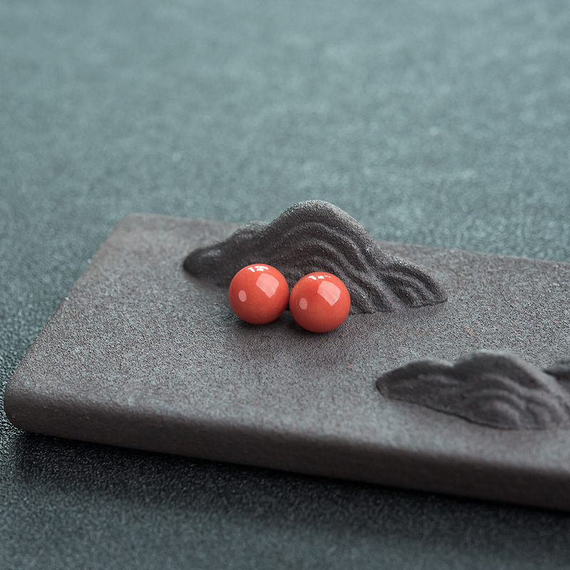 意大利沙丁橘红珊瑚圆珠-红掌柜