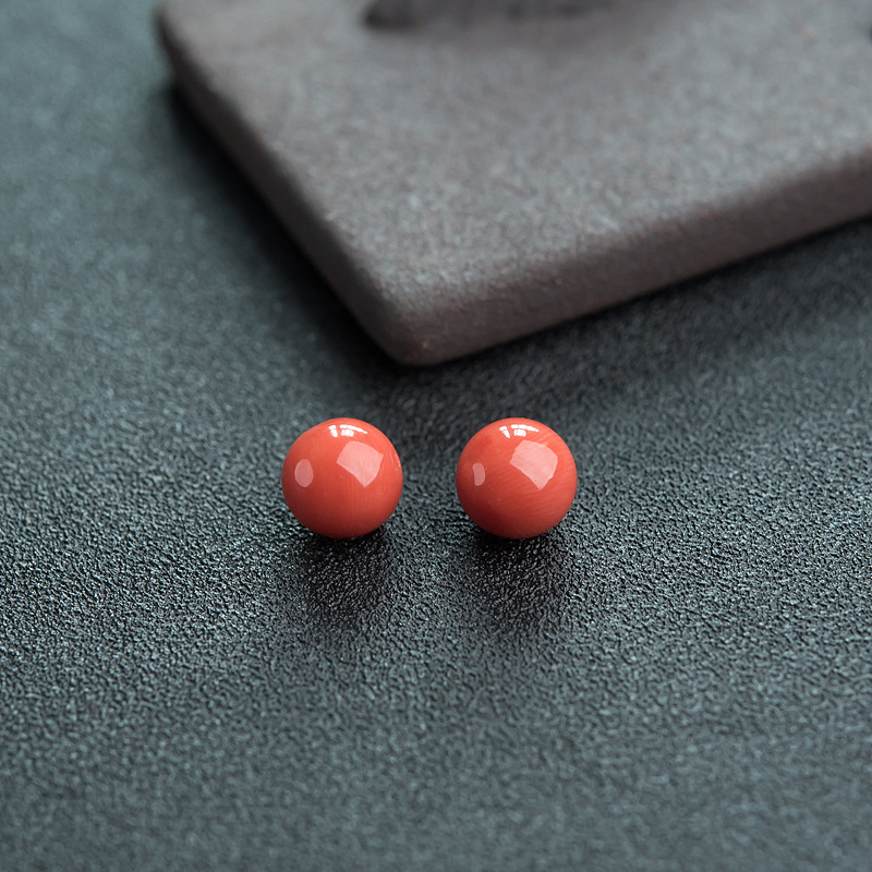 沙丁橘红珊瑚圆珠-红掌柜